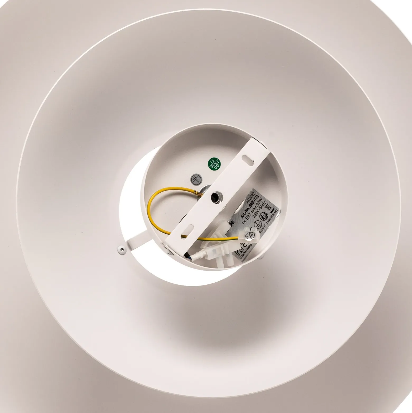 Lucande plafón Kellina, Ø 48 cm, blanco, metal
