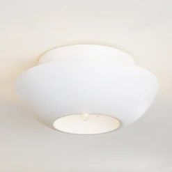 Lucande plafón Kellina, Ø 48 cm, blanco, metal