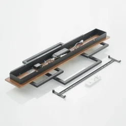 Lucande Plafón LED Chariska, 95cm, negro, madera, CCT