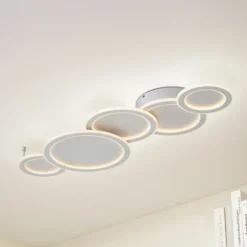 Lucande Plafón LED Diala, blanco, metal, 96 cm