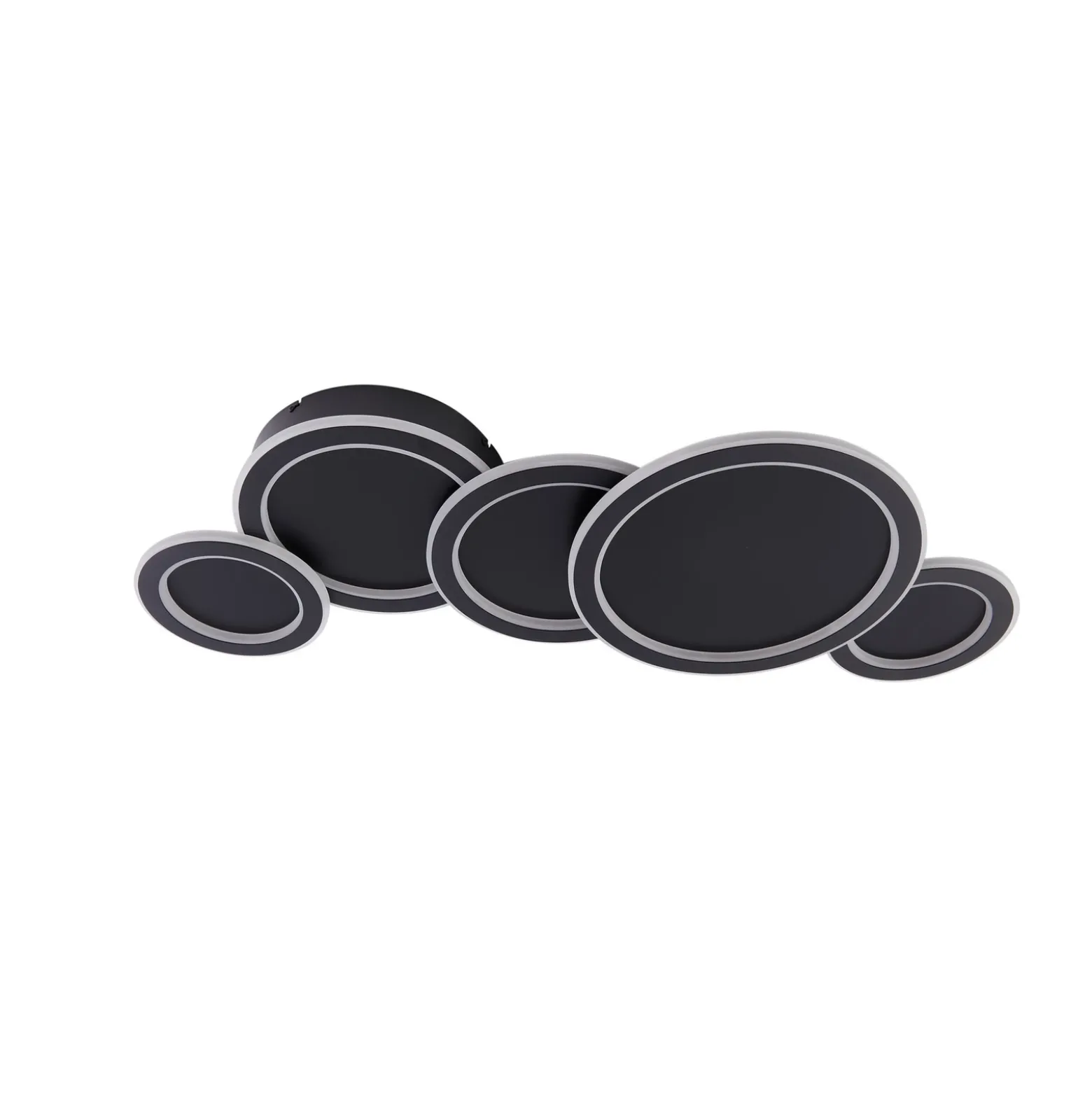 Lucande Plafón LED Diala, negro, metal, 96 cm