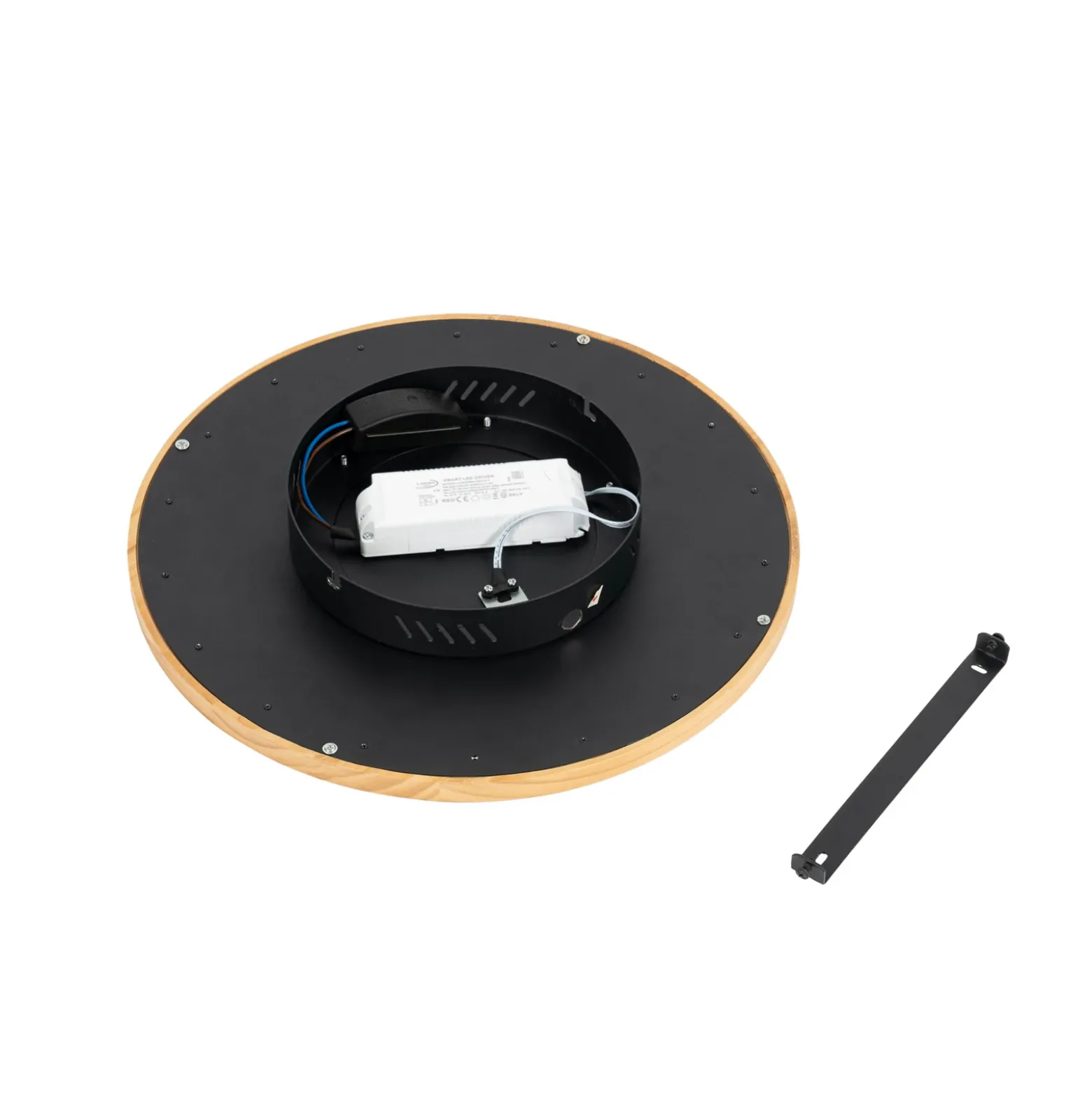 Lucande Plafón LED Joren, Ø 38 cm, madera, CCT, control remoto