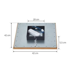 Lucande Plafón LED Joren, 42 cm, madera, CCT, control remoto