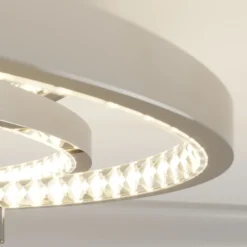 Lucande plafón LED Keely, color cromo, cristal, 45 cm