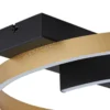 Lucande Plafón LED Natsuma, negro/oro, metal, Ø 50 cm
