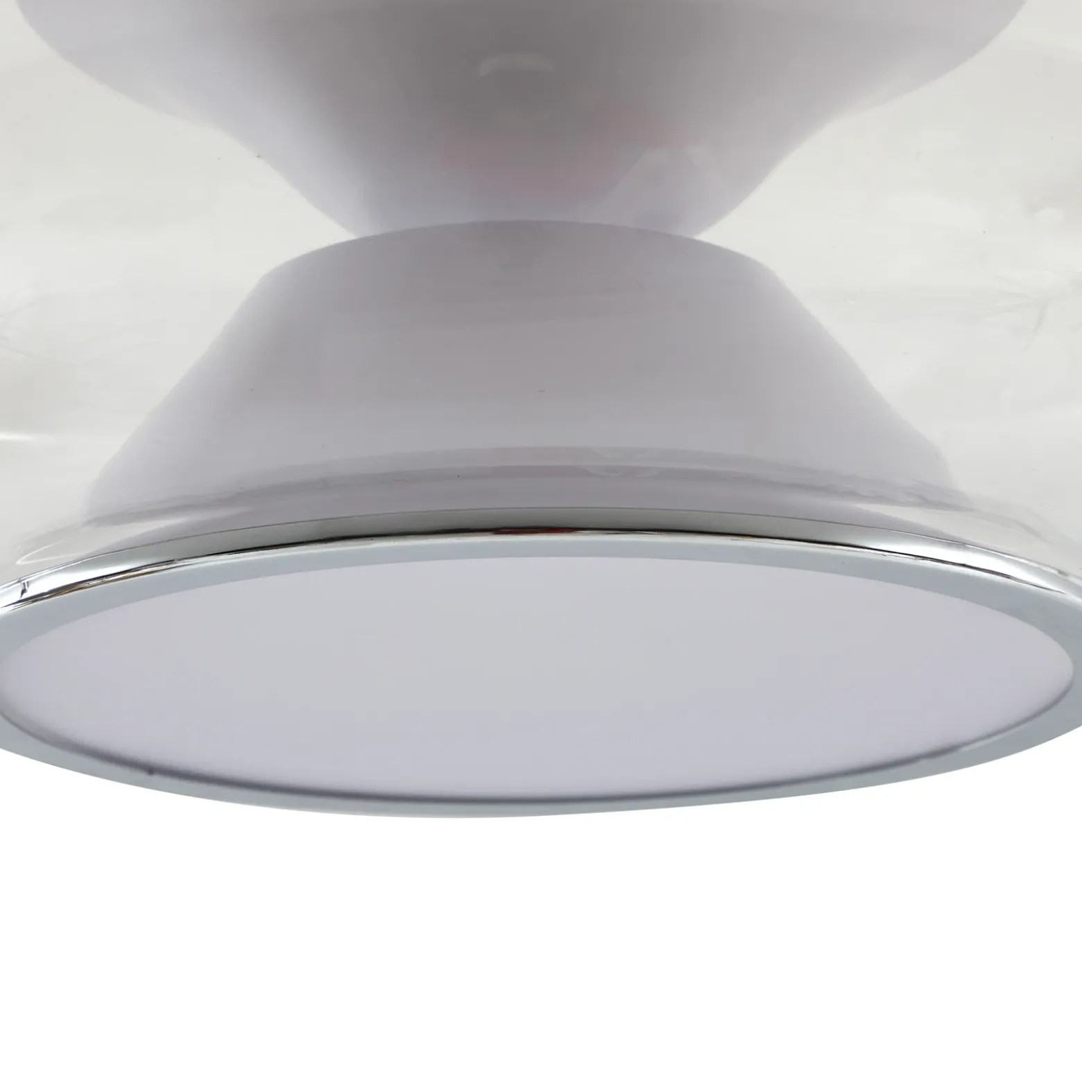 Lucande Plafón LED Orasa, cristal, blanco/claro, Ø 43 cm