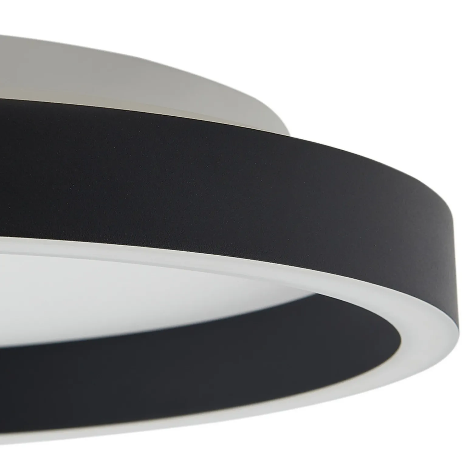 Lucande plafón LED Rotundo, Ø 40 cm, negro, atenuable