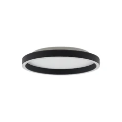 Lucande plafón LED Rotundo, Ø 40 cm, negro, atenuable