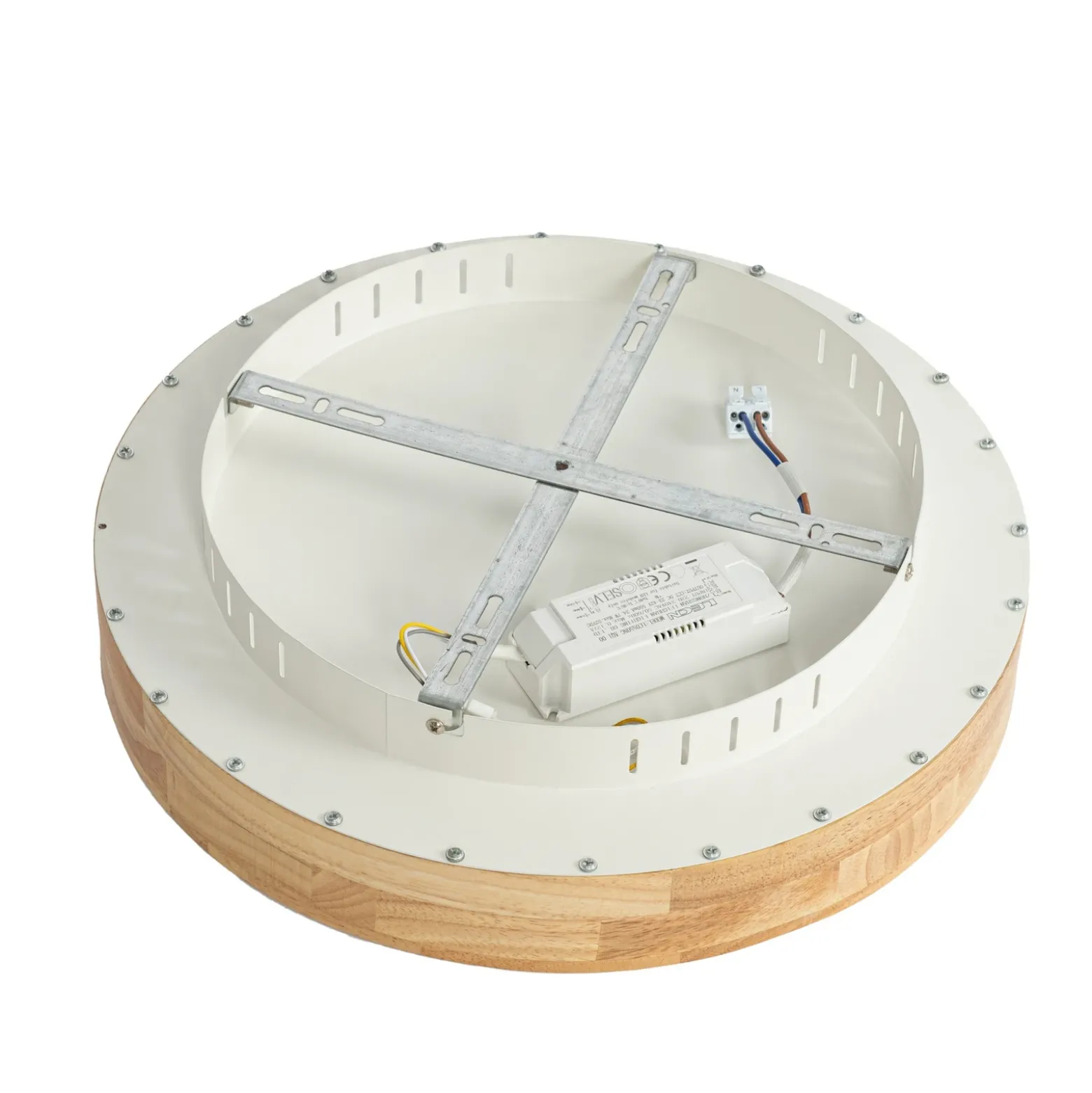 Lucande Plafón LED Samvel, Ø 40 cm, madera