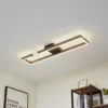 Lucande Plafón LED Yvor, 100 cm, negro, aluminio