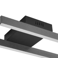 Lucande Plafón LED Yvor, 100 cm, negro, aluminio