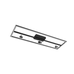 Lucande Plafón LED Yvor, 99,5 cm, negro, orientable