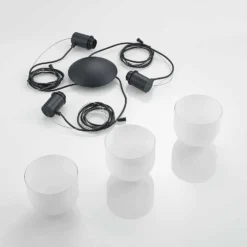 Lucande Serina lámpara colgante, 3 luces, blanco