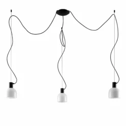 Lucande Serina lámpara colgante, 3 luces, blanco