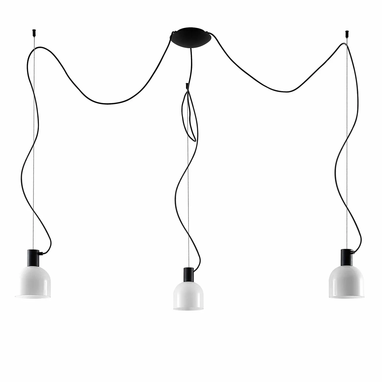 Lucande Serina lámpara colgante, 3 luces, blanco