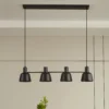 Lucande Servan lámpara colgante, negro, 4 luces