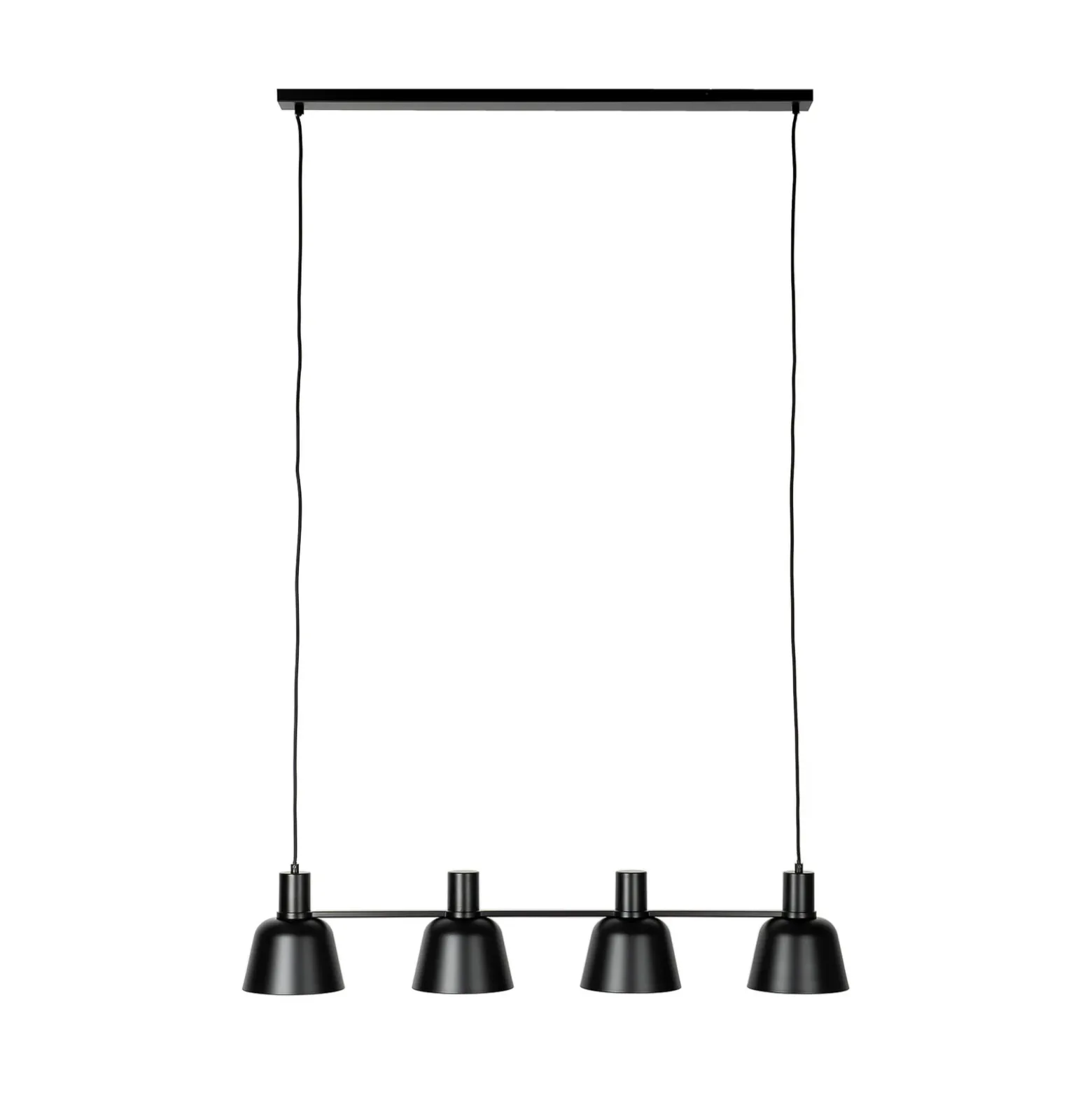 Lucande Servan lámpara colgante, negro, 4 luces