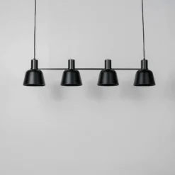 Lucande Servan lámpara colgante, negro, 4 luces
