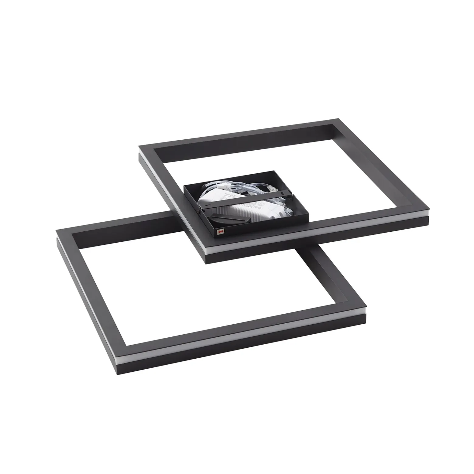 Lucande Smart LED lámpara de techo Tjado, 85cm, negro, RGB, CCT