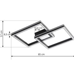 Lucande Smart LED lámpara de techo Tjado, 85cm, negro, RGB, CCT