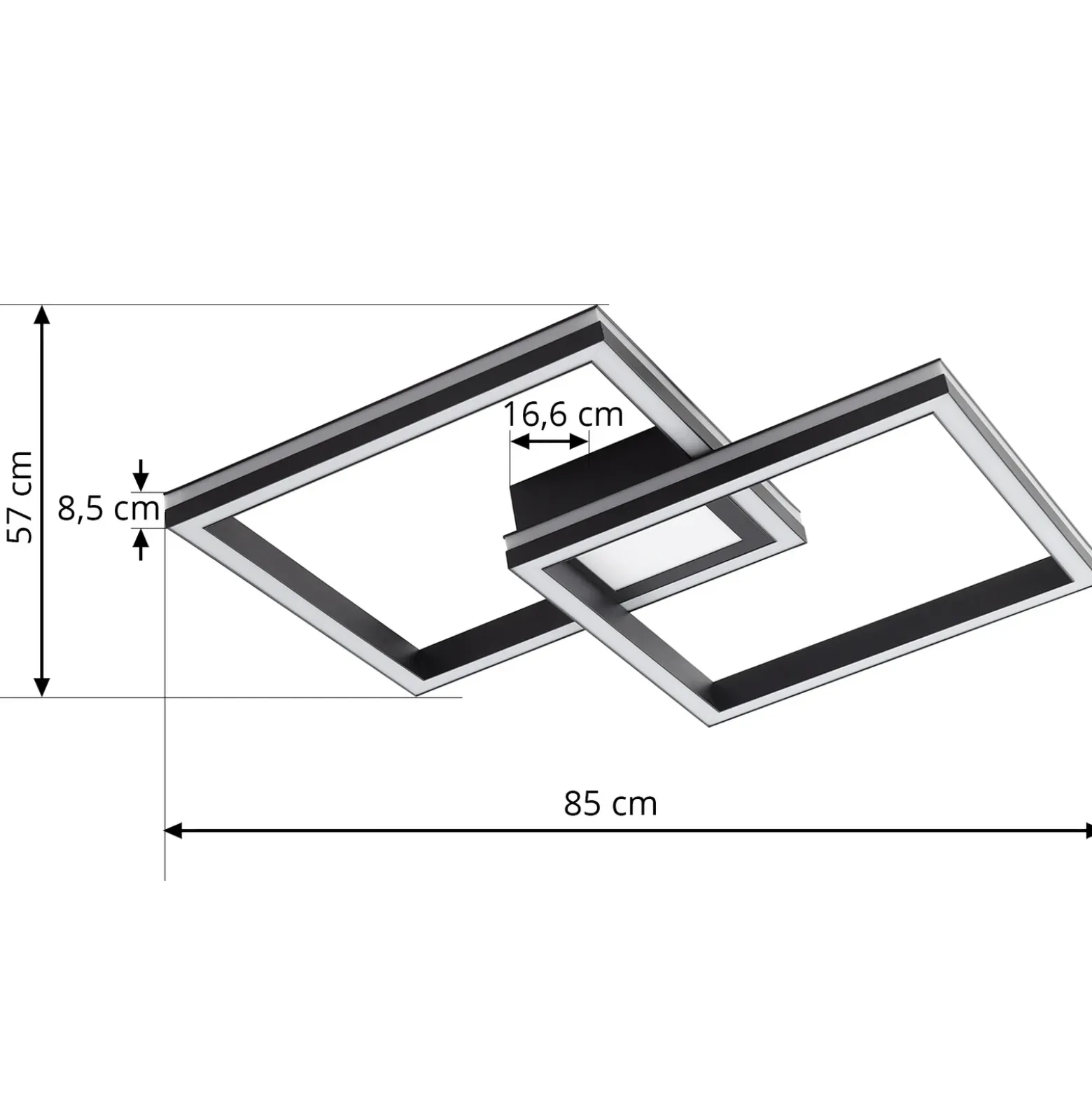Lucande Smart LED lámpara de techo Tjado, 85cm, negro, RGB, CCT