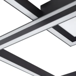 Lucande Smart LED lámpara de techo Tjado, 85cm, negro, RGB, CCT