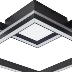 Lucande Smart LED lámpara de techo Tjado, 85cm, negro, RGB, CCT