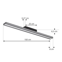 Lucande Smart LED plafón Leicy negro 8 cm RGB CCT