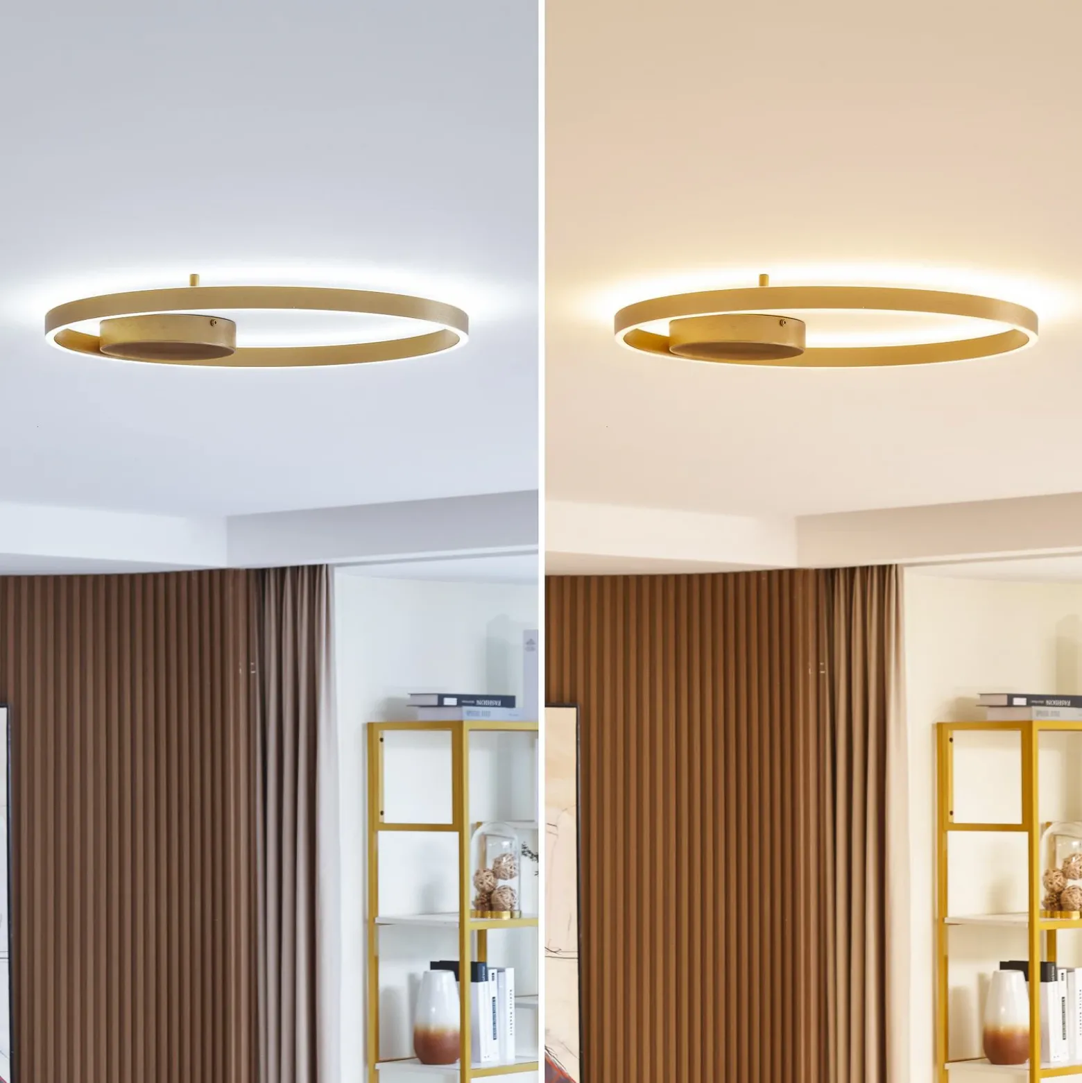Lucande Smart LED plafón Moise, oro, CCT, Tuya