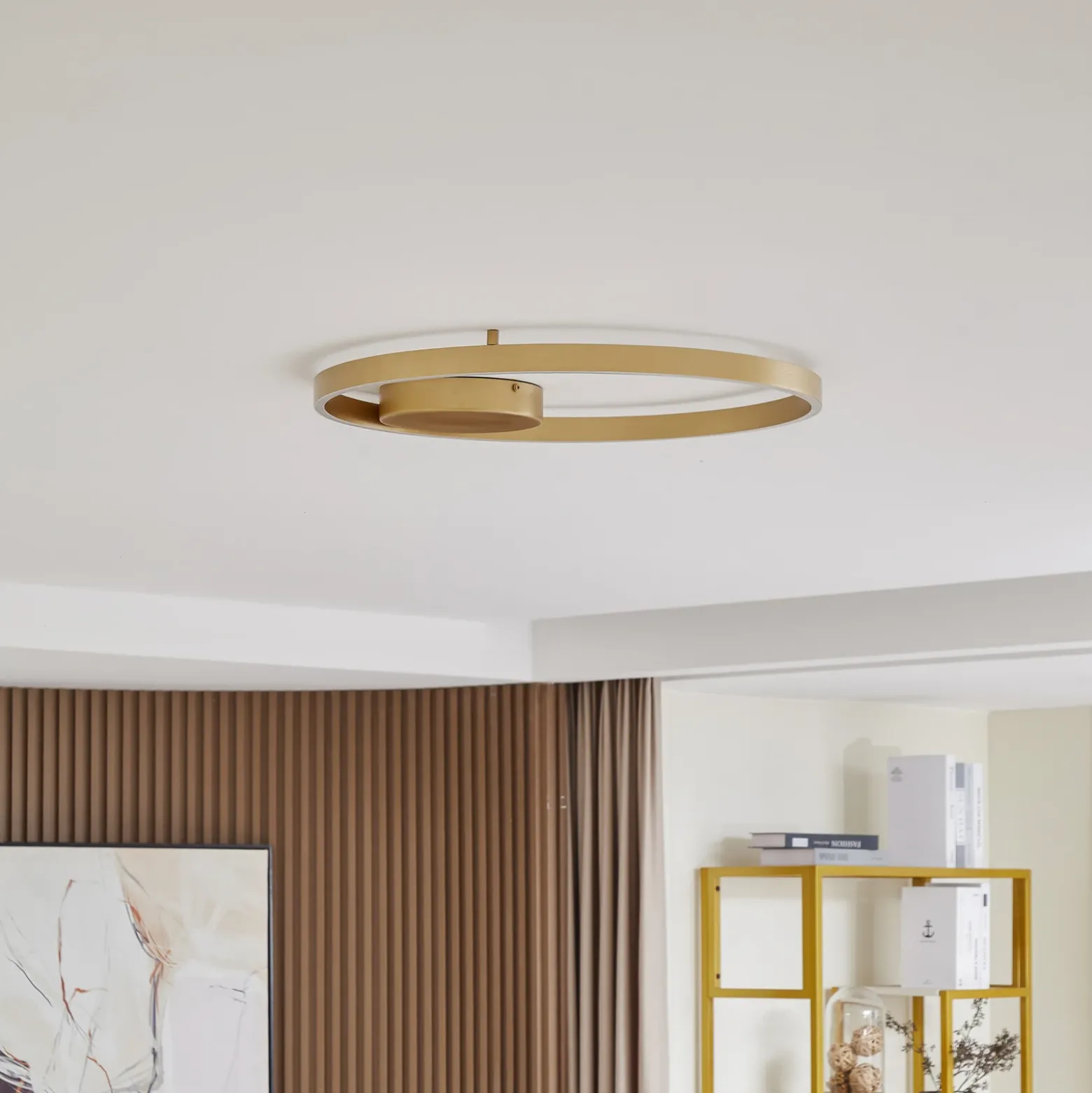 Lucande Smart LED plafón Moise, oro, CCT, Tuya