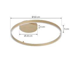 Lucande Smart LED plafón Moise, oro, CCT, Tuya