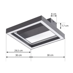 Lucande Smart LED plafón Tjado, 30 cm, negro, RGBW