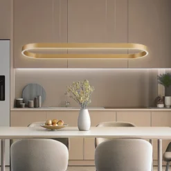 Lucande Smart lámpara colgante LED Melinay, dorada, CCT, Tuya