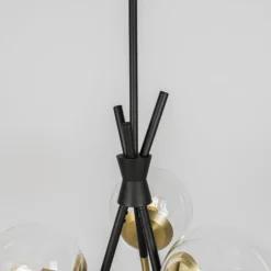 Lucande Sotiana lámpara colgante, 3 luces, redonda, latón