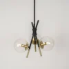 Lucande Sotiana lámpara colgante, 3 luces, redonda, latón