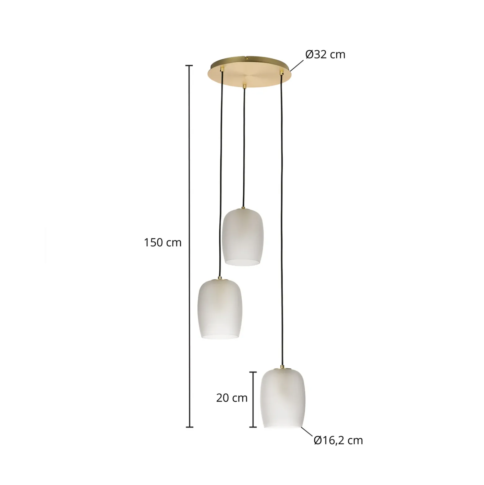 Lucande Taylan lámpara colgante 3 luces agrupadas