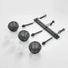 Lucande Tetira colgante, 3 luces, largo, negro