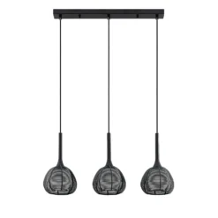 Lucande Tetira colgante, 3 luces, largo, negro
