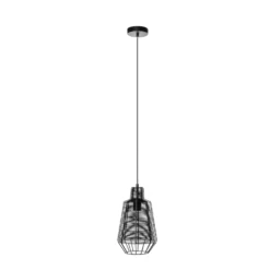 Lucande Tinko lámpara colgante en forma de jaula, negra, 20 cm