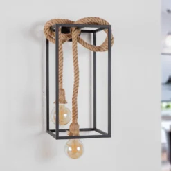 Lucande Vlados aplique de pared de diseño, jaula, 54 cm