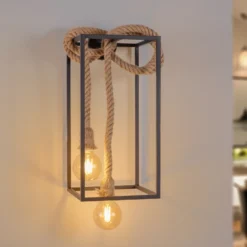 Lucande Vlados aplique de pared de diseño, jaula, 54 cm