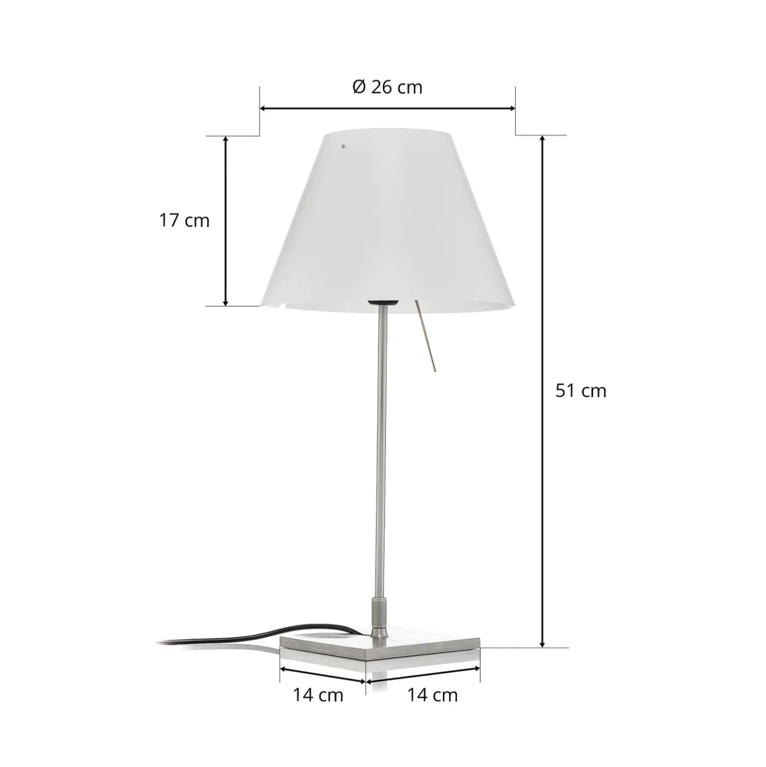 Luceplan Costanzina lámpara de mesa aluminio, blanco