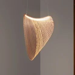 Luceplan Illan lámpara colgante LED madera Ø80cm