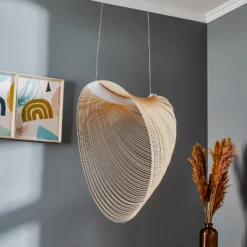 Luceplan Illan Lámpara colgante LED de madera atenuable Ø 60 cm