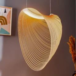 Luceplan Illan Lámpara colgante LED de madera atenuable Ø 60 cm