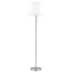 Ludwig lámpara de pie textil, níquel mate