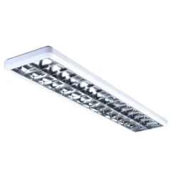 Luminaria con rejilla 432, blanco, largo 154,5 cm
