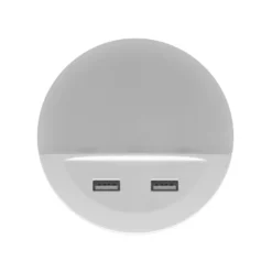 Luz nocturna LED con enchufe LUNETTA USB de OSRAM, blanca, Ø 9 cm