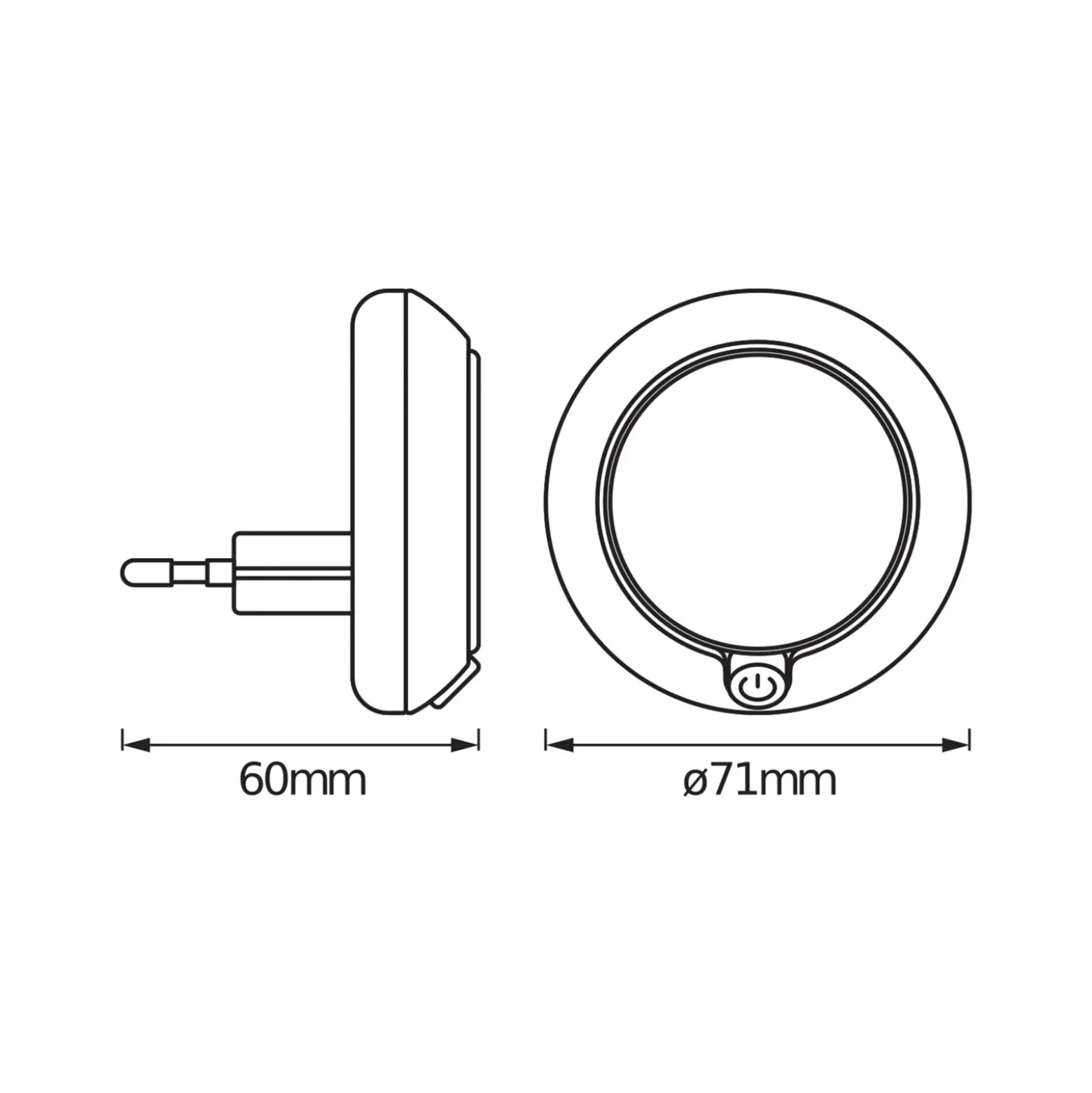 Luz nocturna LED con enchufe LUNETTA ROUND de OSRAM, blanca, Ø 7 cm