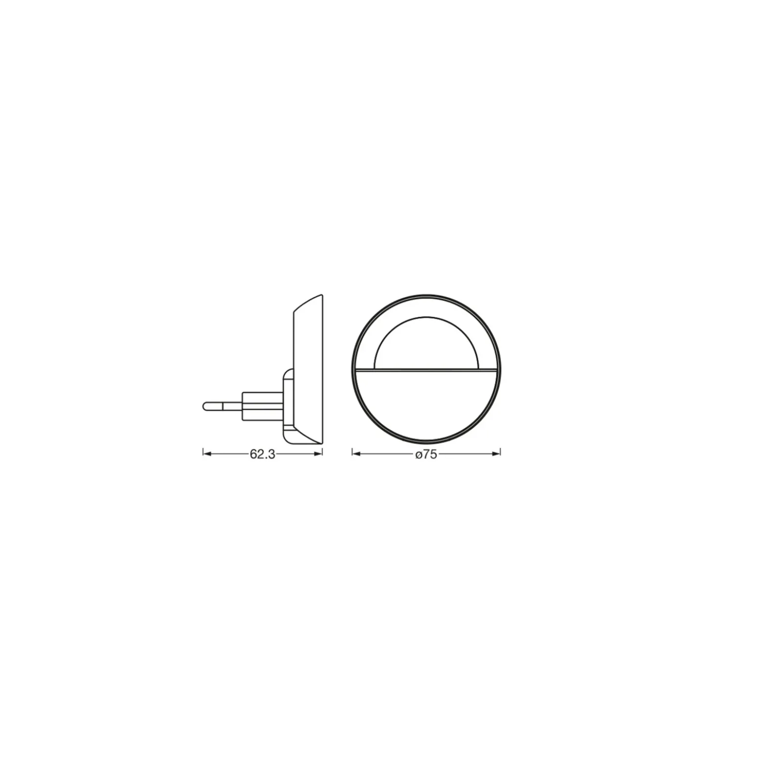 Luz nocturna LED para enchufe OSRAM LUNETTA SUNSET, blanca, atenuable